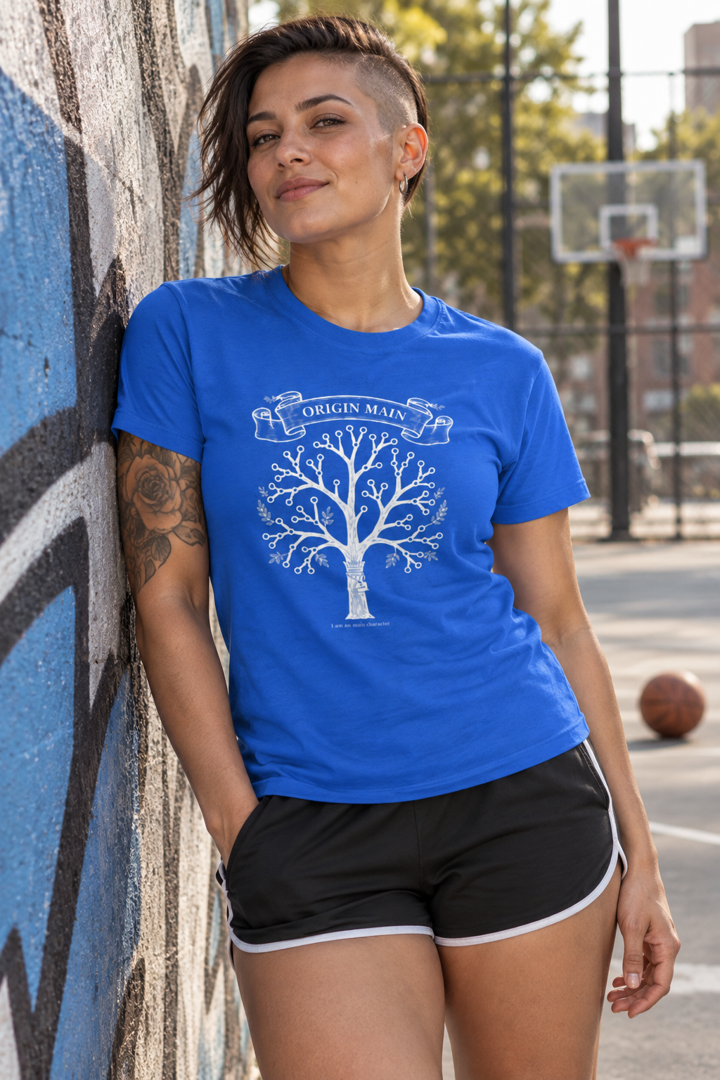 AI-generated editorial photo of HOTFIX 005 Origin Main Womans T-Shirt, scene 3